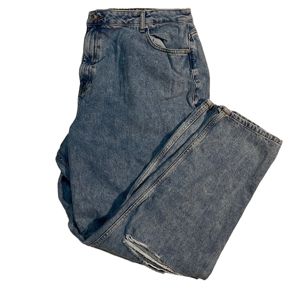 ASOS Curve Distressed Straight Leg Jeans (Size 18)
